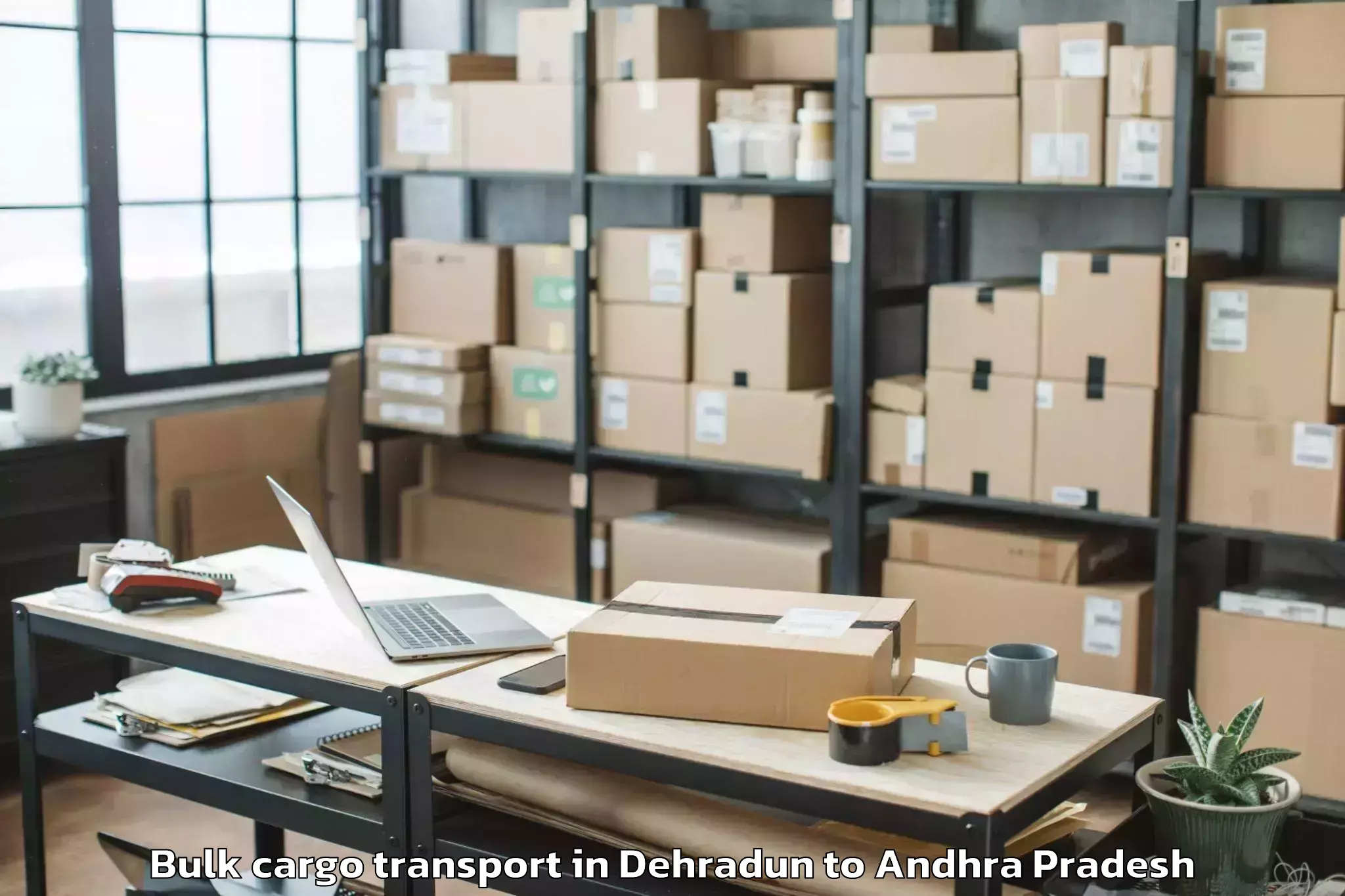 Easy Dehradun to Pedda Kadubur Bulk Cargo Transport Booking